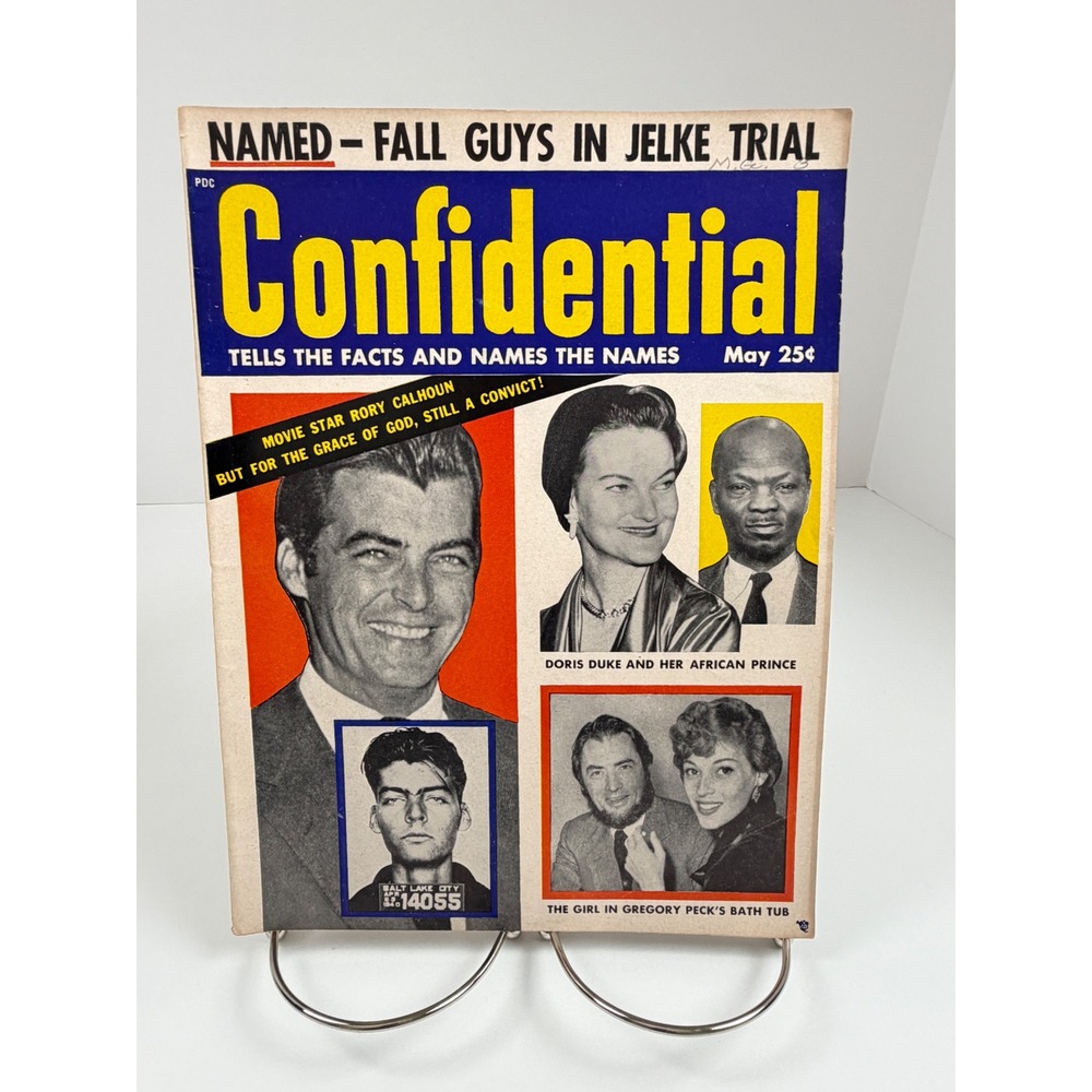 Vintage Confidential May 1955 Rory Calhoun Doris Duke Gregory Peck Magazine‎